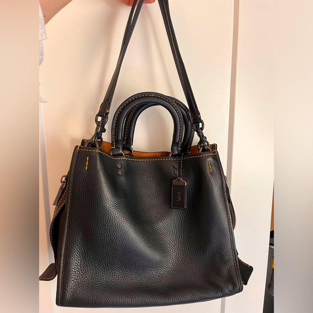 Coach Rogue Black Leather Handbag
